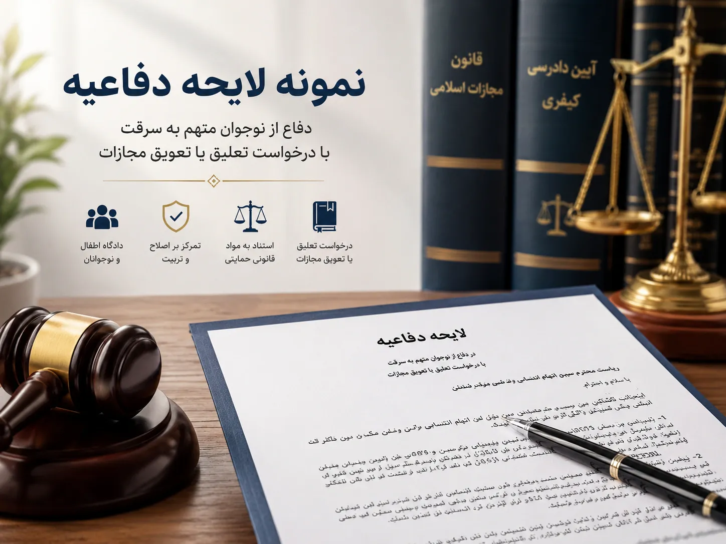 نمونه لایحه دفاعیه در خصوص اتهام سرقت از سوی نوجوان و اطفال کمتر از 18 سال
